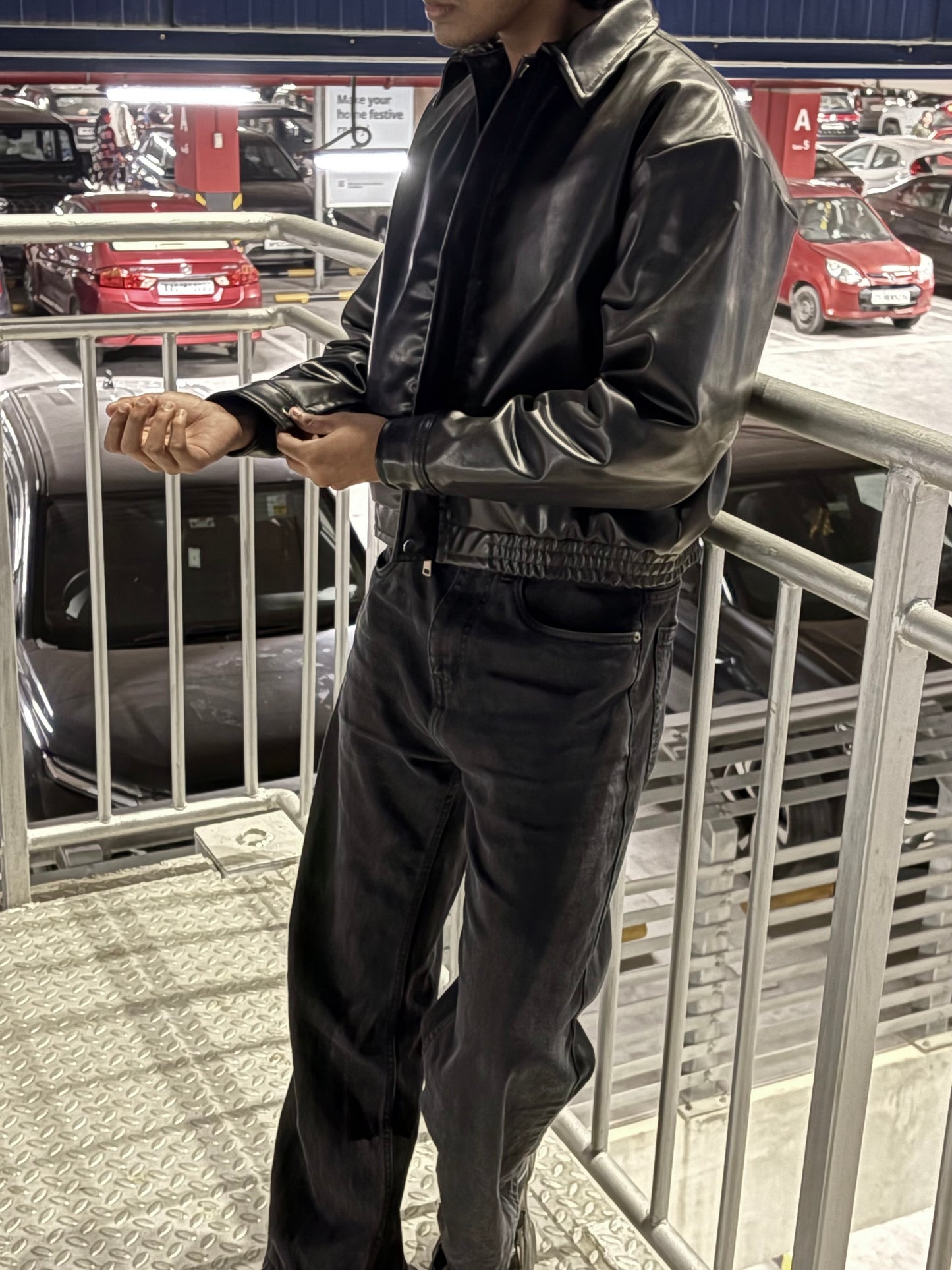 Rebel Leather Jacket - Cropped, Dropshoulder, Baggy Fit - Unisex